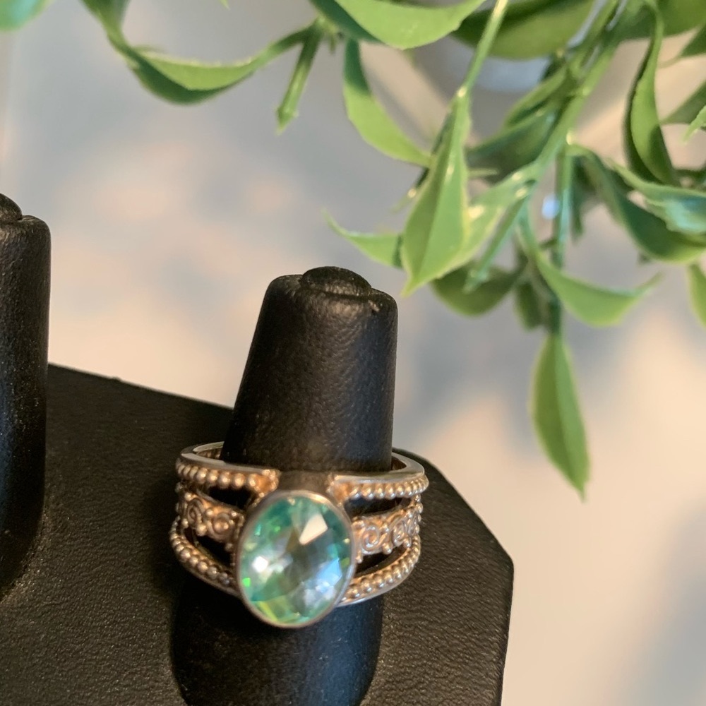 SAJEN-Rainbow Mint Quartz Sterling Silver Ring